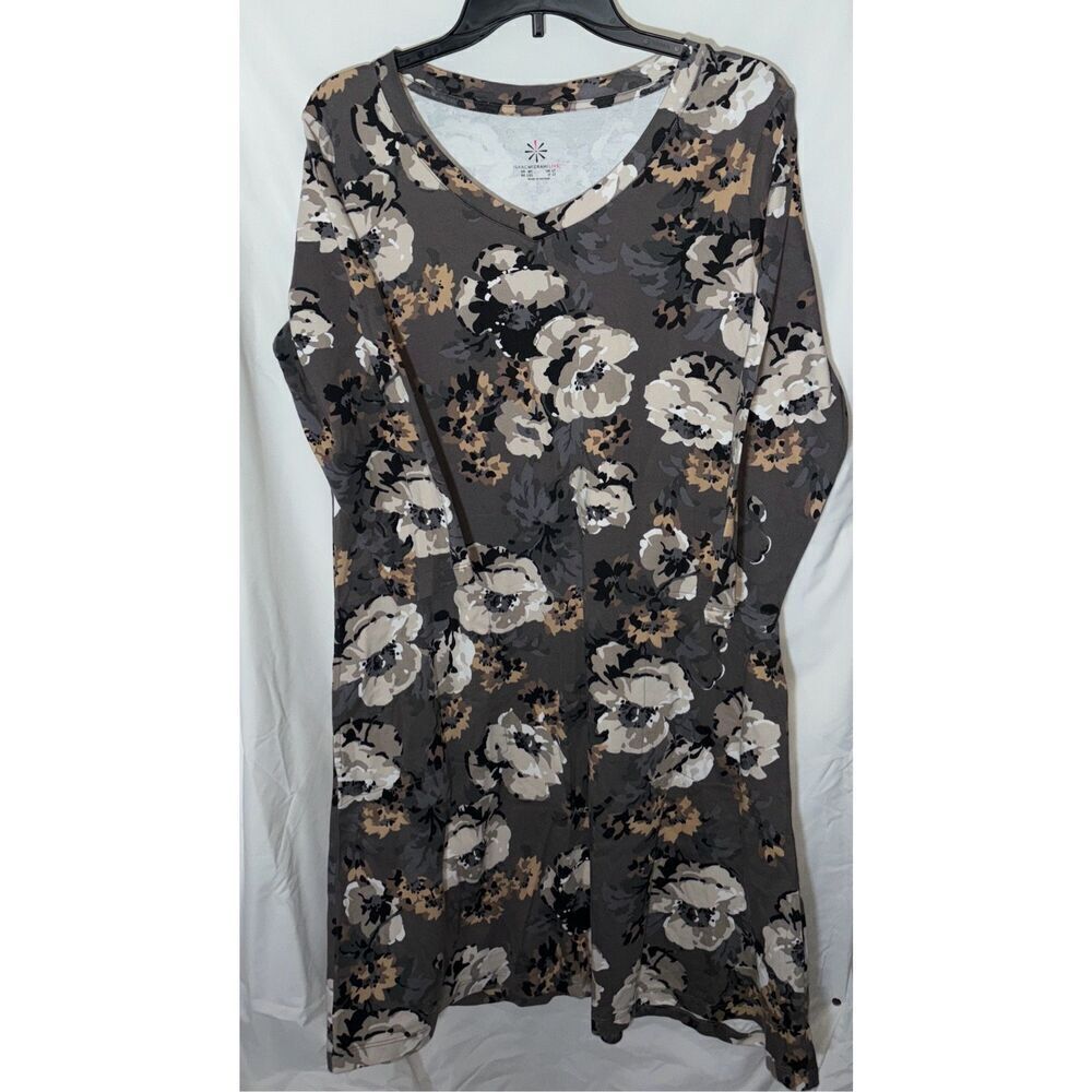 Isaac Mizrahi Live Womens Shirt Dress Medium Tall Pima Cotton Floral Pockets
